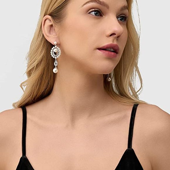 1920s Flapper Art Deco Gatsby Earrings 20s Flapper Gatsby Accessories Vintage - Picture 2 of 4